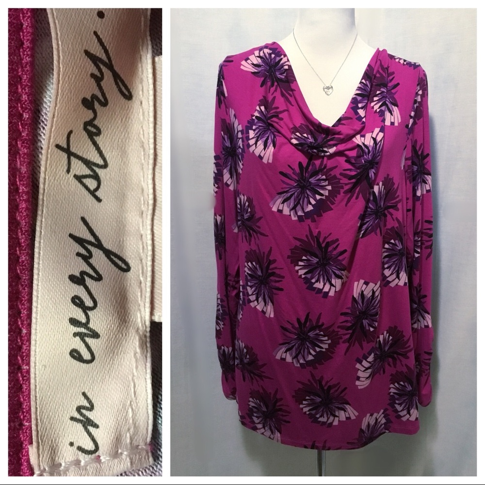 NWT ~ In Every Story Cowl Neck Top - Size 1X